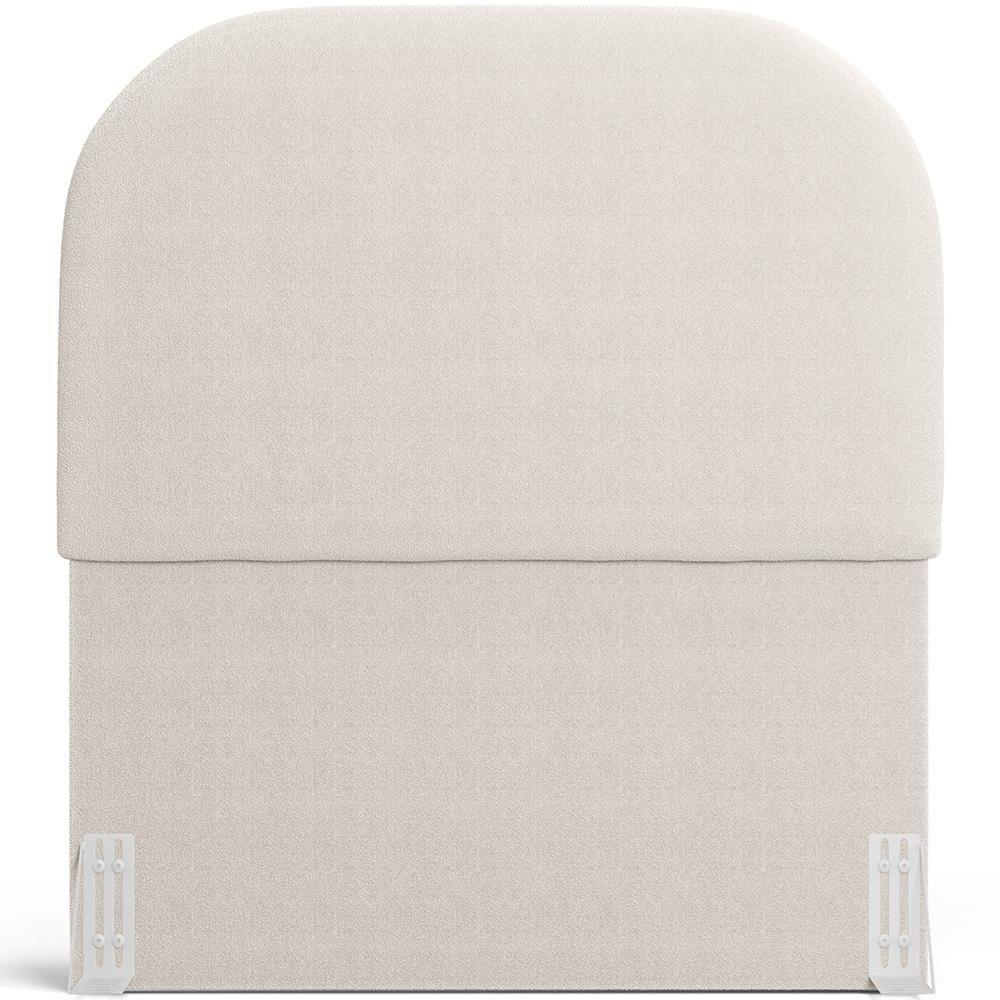 Cabeceira Cama Box 100cm Lanna Com Puff Recamier Doha W01 Bouclê Creme - Lyam Decor - 3