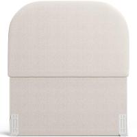 Cabeceira Cama Box 100cm Lanna Com Puff Recamier Doha W01 Bouclê Creme - Lyam Decor - 3