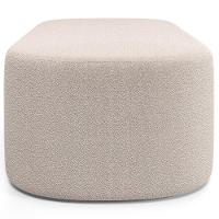 Cabeceira Cama Box 100cm Lanna Com Puff Recamier Doha W01 Bouclê Creme - Lyam Decor - 10