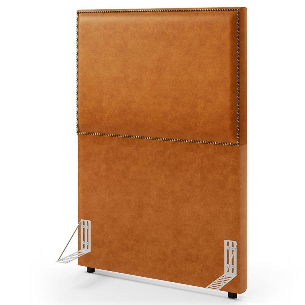 Cabeceira Box Solteiro Com Tachas 100 Cm Vicenza L02 Couríssimo Canela - Lyam Decor - 3