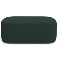 Cabeceira Cama Box 100cm Lanna Com Puff Recamier Doha W01 Suede Verde Musgo - Lyam Decor
