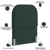 Cabeceira Cama Box 100cm Lanna Com Puff Recamier Doha W01 Suede Verde Musgo - Lyam Decor - 5