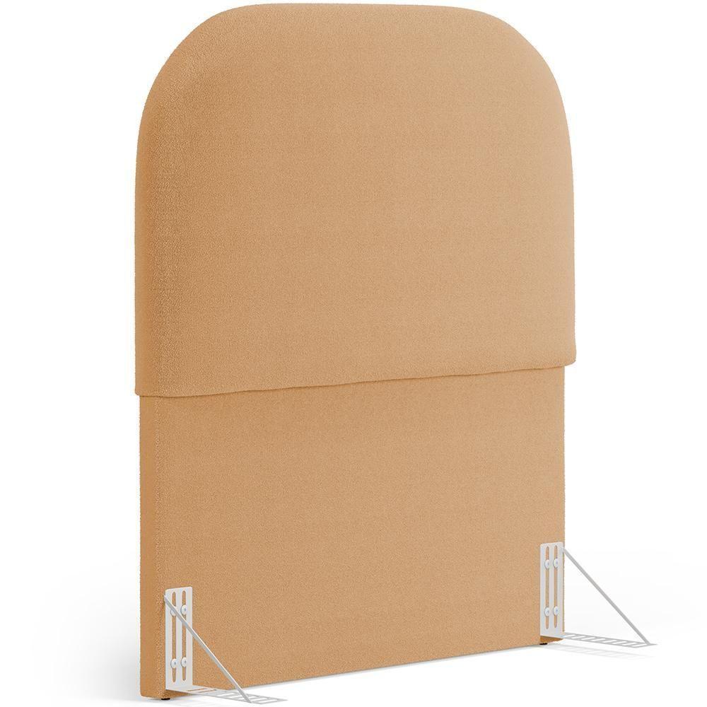 Cabeceira Cama Box 100cm Orgânica Lanna W01 Bouclê Mostarda - Lyam Decor - 1