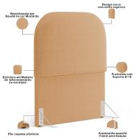 Cabeceira Cama Box 100cm Orgânica Lanna W01 Bouclê Mostarda - Lyam Decor