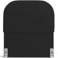 Cabeceira Cama Box 100cm Lanna Com Puff Recamier Doha W01 Suede Preto - Lyam Decor - 3