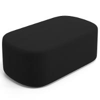 Cabeceira Cama Box 100cm Lanna Com Puff Recamier Doha W01 Suede Preto - Lyam Decor - 10
