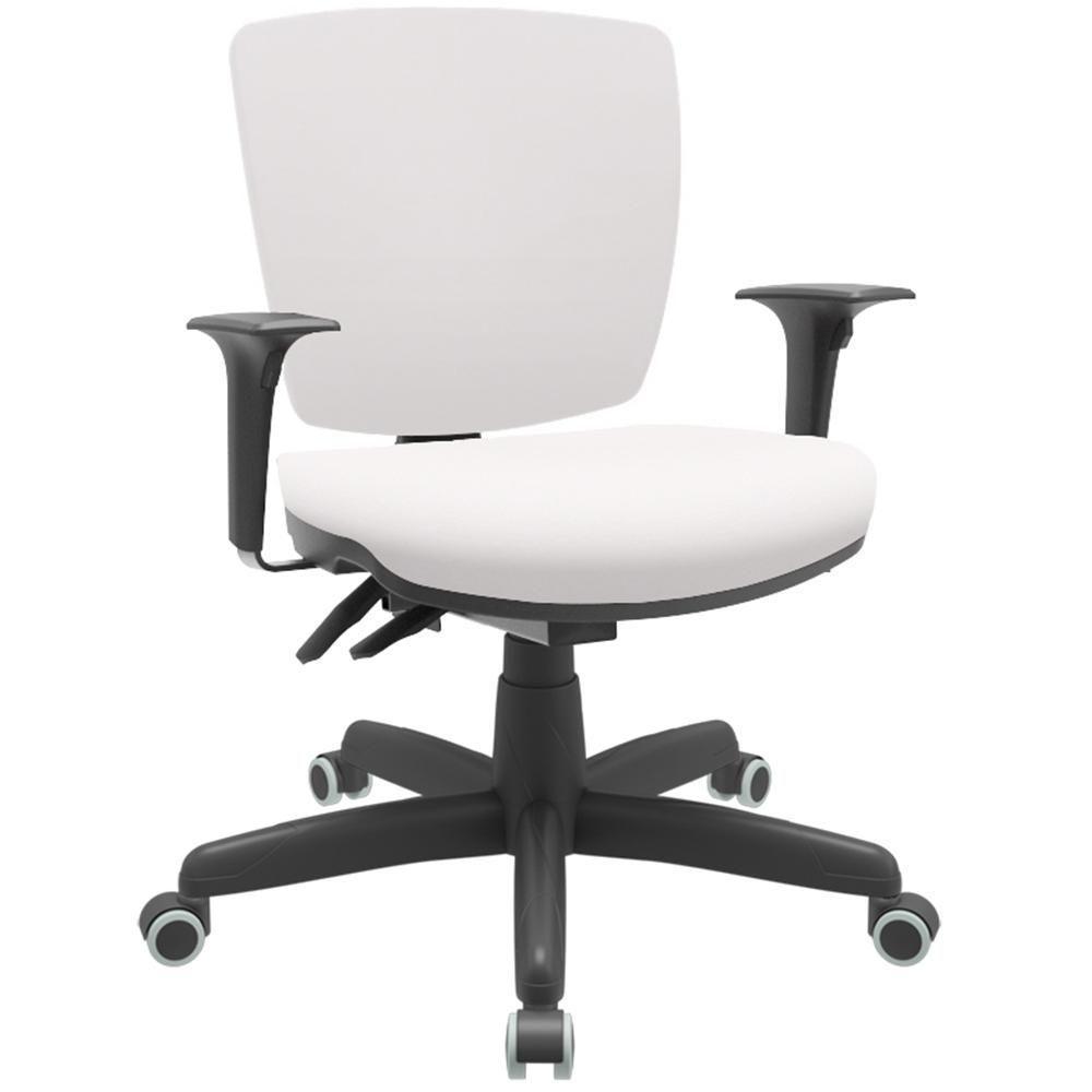 Cadeira De Escritório Executiva Office Base Giratória Preto Baixa Flexi P03 Vinil Branco - Lyam - 1