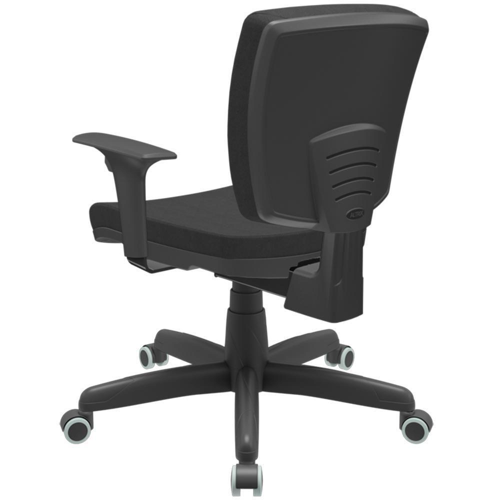 Cadeira De Escritório Executiva Office Base Giratória Preto Baixa Flexi P03 Poliéster Preto - Lyam - 7