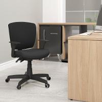 Cadeira De Escritório Executiva Office Base Giratória Preto Baixa Flexi P03 Poliéster Preto - Lyam - 2