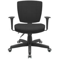 Cadeira De Escritório Executiva Office Base Giratória Preto Baixa Flexi P03 Poliéster Preto - Lyam - 3