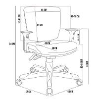 Cadeira De Escritório Executiva Office Base Giratória Preto Baixa Flexi P03 Vinil Bege - Lyam - 5