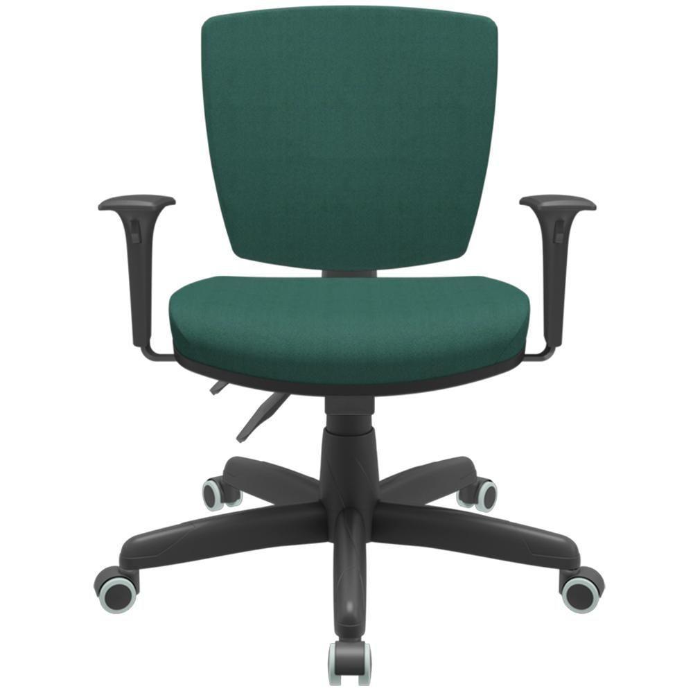 Cadeira De Escritório Executiva Office Base Giratória Preto Baixa Flexi P03 Poliéster Verde - Lyam - 3