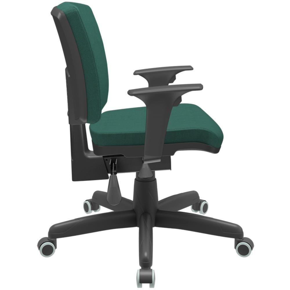 Cadeira De Escritório Executiva Office Base Giratória Preto Baixa Flexi P03 Poliéster Verde - Lyam - 6
