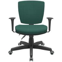 Cadeira De Escritório Executiva Office Base Giratória Preto Baixa Flexi P03 Poliéster Verde - Lyam - 3