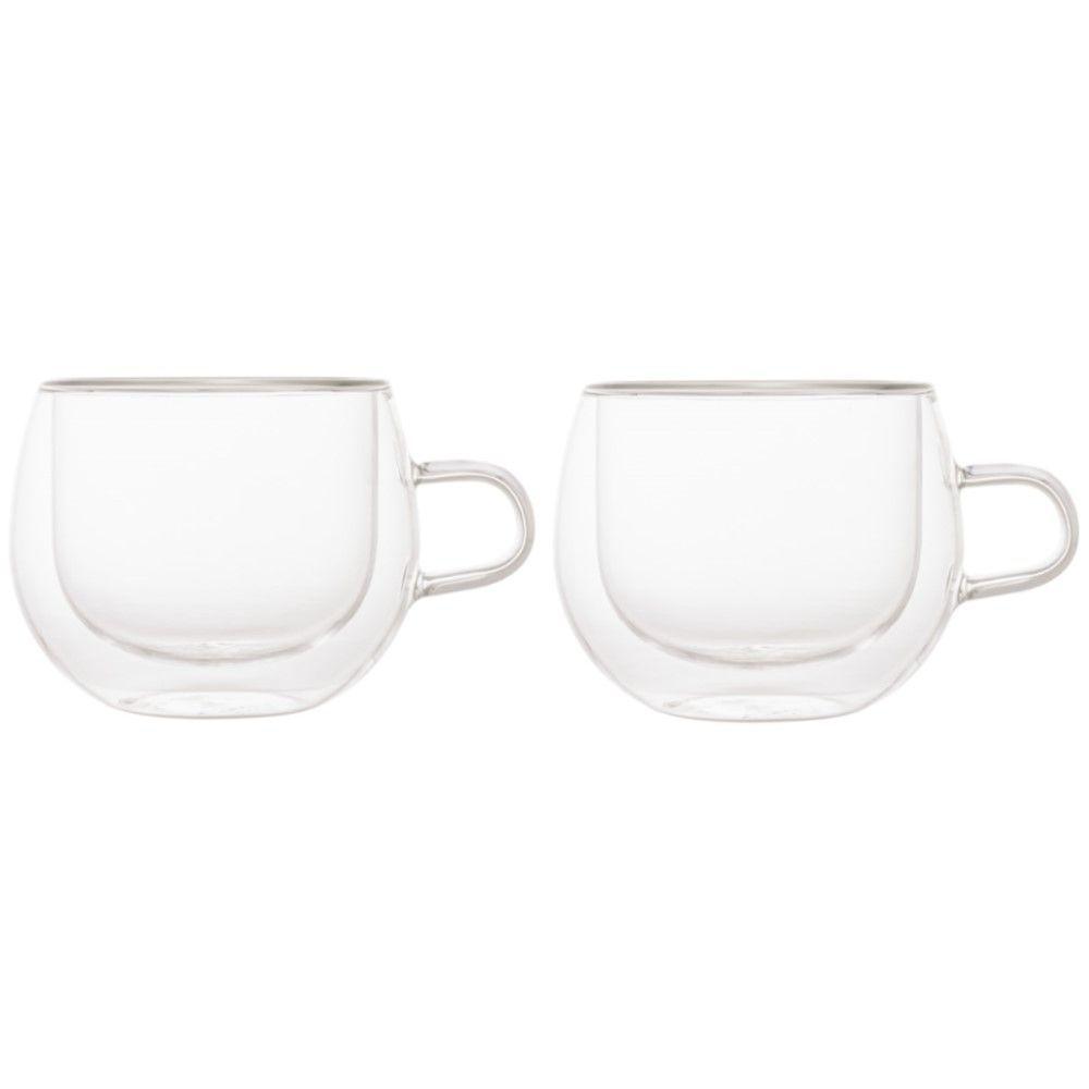 Conjunto De Xícaras Para Chá E Cappuccino 240ml Vidro Duplo 2 Peças Lyor - 1