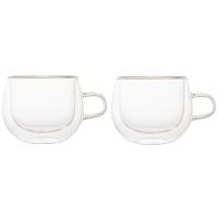 Conjunto De Xícaras Para Chá E Cappuccino 240ml Vidro Duplo 2 Peças Lyor - 1