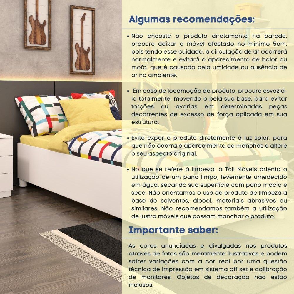 Cama Box Solteiro Mônaco Tcil off White - 6