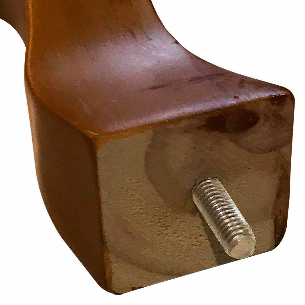 1 Pé Retrô Castanho 20 Cm Com Rosca Metal Para Móveis D10 - D'rossi - 4