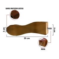 1 Pé Retrô Castanho 20 Cm Com Rosca Metal Para Móveis D10 - D'rossi - 3