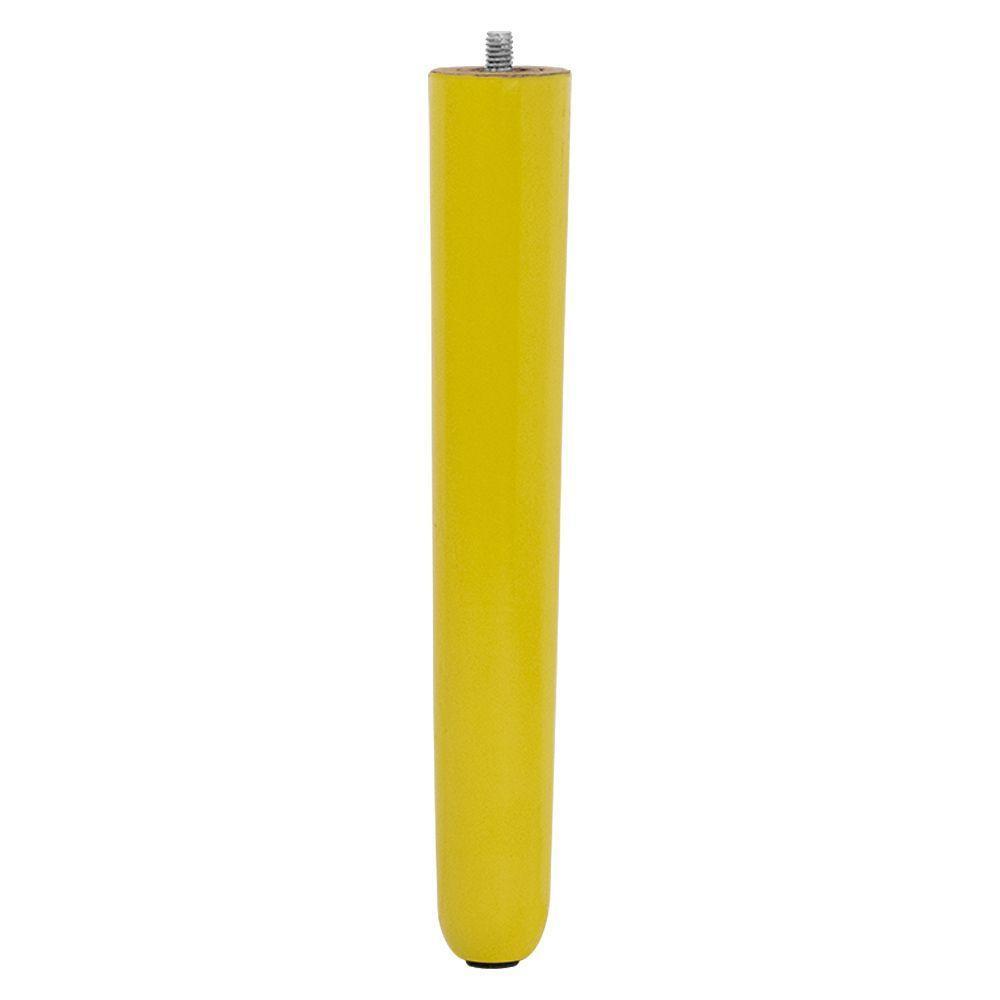 1 Pé Palito Amarelo 25 Cm Com Rosca Metal Para Móveis D10 - D'rossi - 1