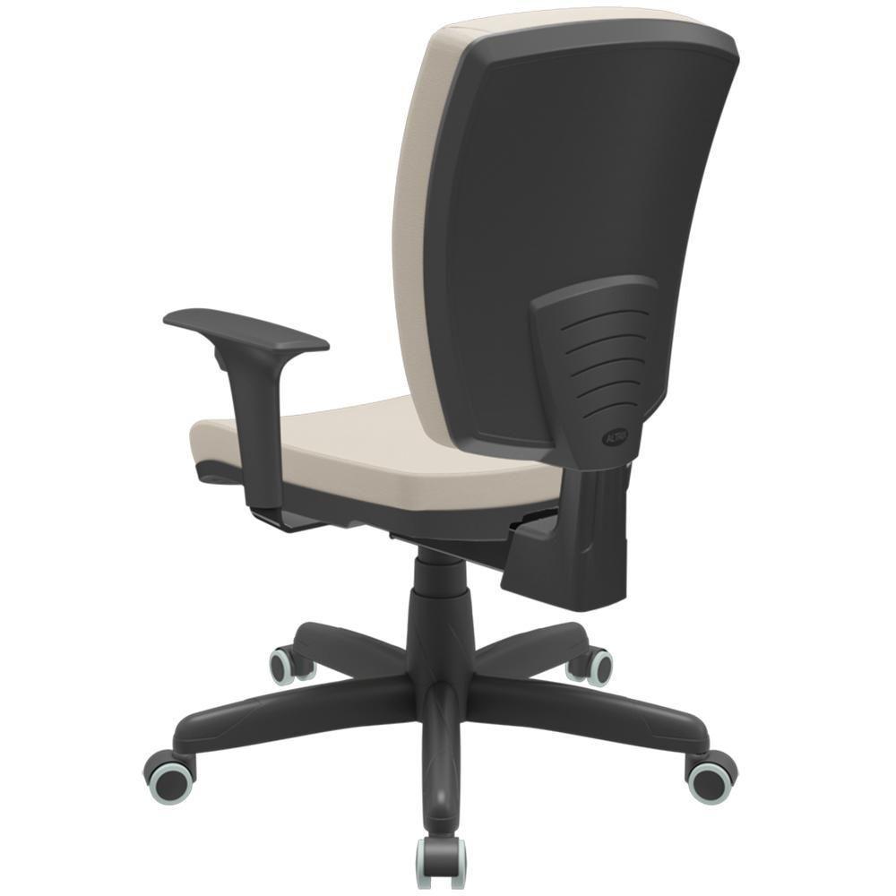 Cadeira De Escritório Diretor Office Base Giratória Preto Alta Flexi P03 Vinil Bege - Lyam - 10