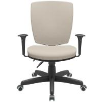 Cadeira De Escritório Diretor Office Base Giratória Preto Alta Flexi P03 Vinil Bege - Lyam - 5