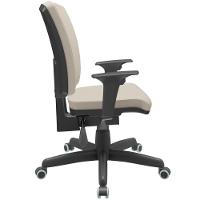 Cadeira De Escritório Diretor Office Base Giratória Preto Alta Flexi P03 Vinil Bege - Lyam - 8