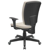 Cadeira De Escritório Diretor Office Base Giratória Preto Alta Flexi P03 Vinil Bege - Lyam - 10