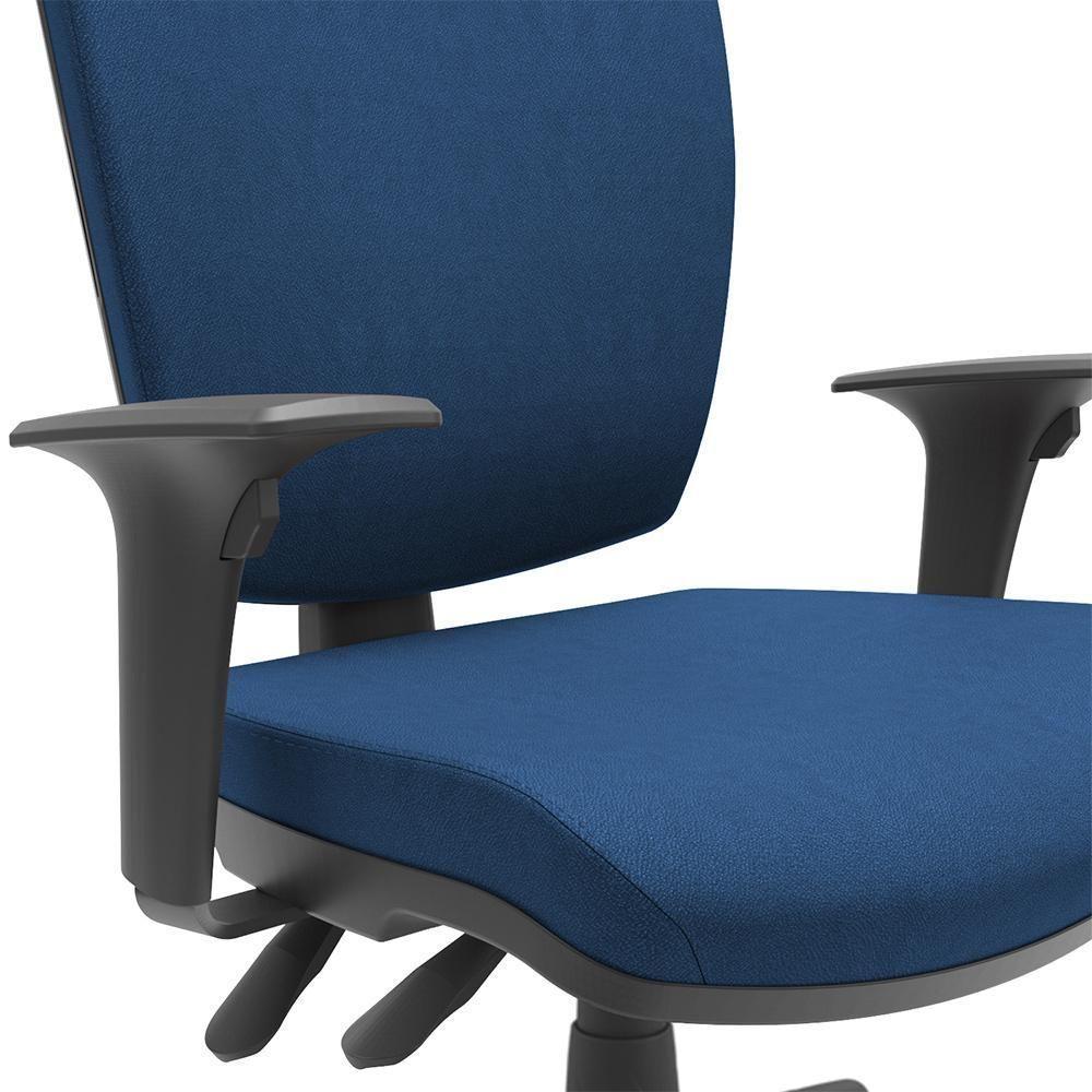 Cadeira De Escritório Executiva Office Base Giratória Preto Baixa Flexi P03 Poliéster Azul - Lyam - 9