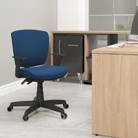 Cadeira De Escritório Executiva Office Base Giratória Preto Baixa Flexi P03 Poliéster Azul - Lyam - 2