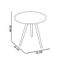 Mesa Lateral Redonda Para Sala Pé De Madeira Retrô Camila B04 - D'rossi Preto - 3