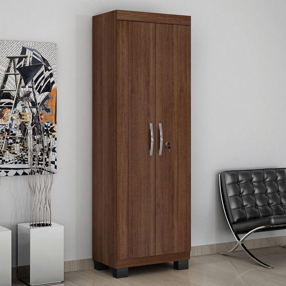 Armário Multiuso 2 Portas Com Chave Asteca Valdemóveis Chocolate - 1