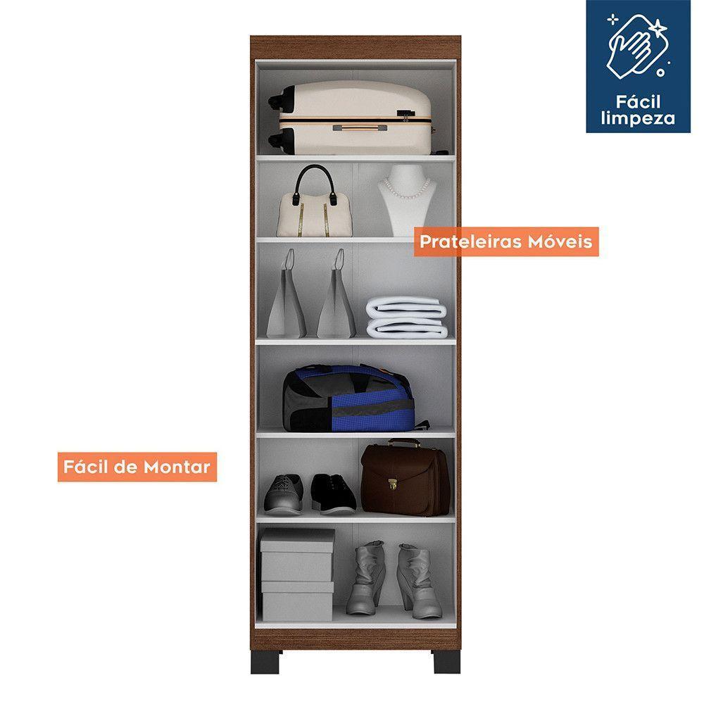 Armário Multiuso 2 Portas Com Chave Asteca Valdemóveis Chocolate - 5
