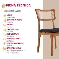 Conjunto 2 Cadeiras De Madeira Viena Linho Preto/cinam. Imbuia - 5