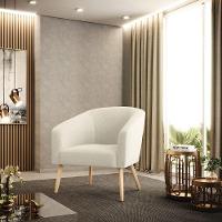 Poltrona Decorativa Pé Palito Natural Stella Bouclê D03 - D'rossi Azul - 2