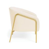 Poltrona Sala Industrial Alta Dourado Stella Veludo D03 - D'rossi Bege - 5