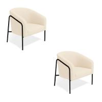 Poltrona Sala Industrial Alta Preto Kit 2 Stella Veludo D03 - D'rossi Marsala - 3