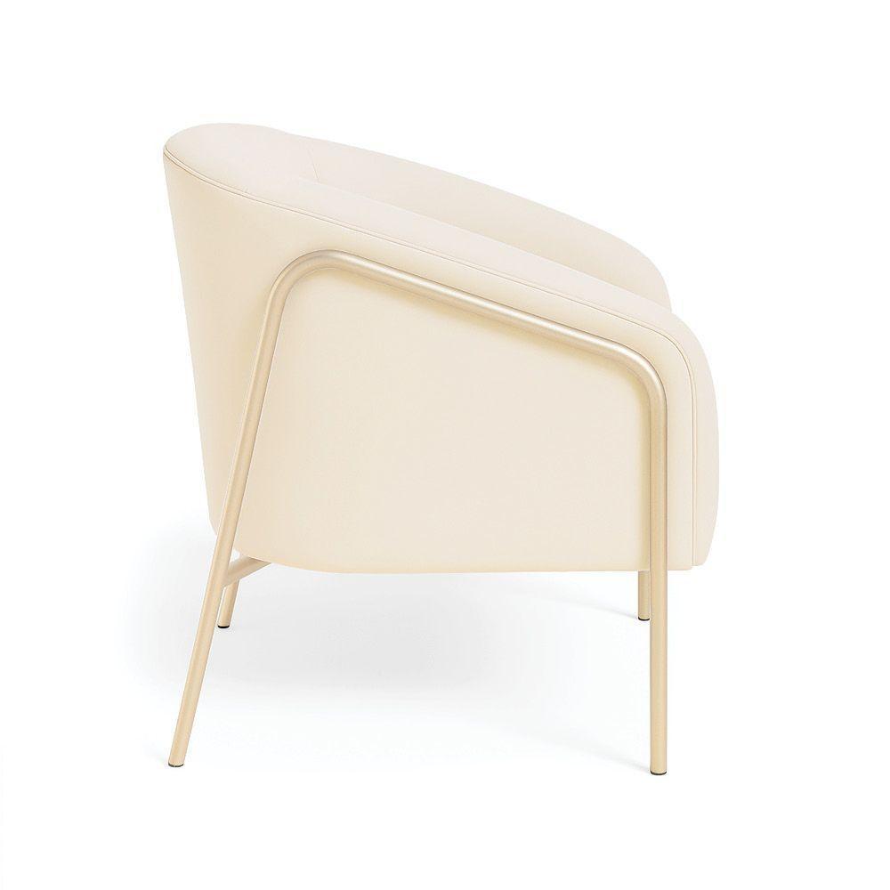 Poltrona Sala Industrial Alta Champanhe Kit 2 Stella Veludo D03 - D'rossi Bege - 6