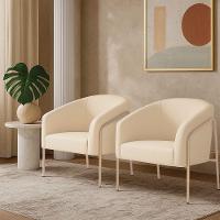 Poltrona Sala Industrial Alta Champanhe Kit 2 Stella Veludo D03 - D'rossi Bege - 1