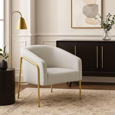 Poltrona Sala Industrial Alta Dourado Stella Veludo D03 - D'rossi Cinza