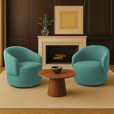 Poltrona Decorativa Orgânica Kit 2 Névoa Bouclê E03 - D'rossi Azul Turquesa