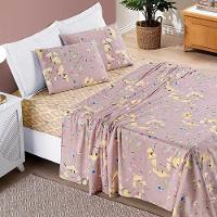 Edredom 2,60m X 2,40m + Jogo De Cama Bouti Estampado King 07 Peças 100% Poliéster - Lavanda - 7