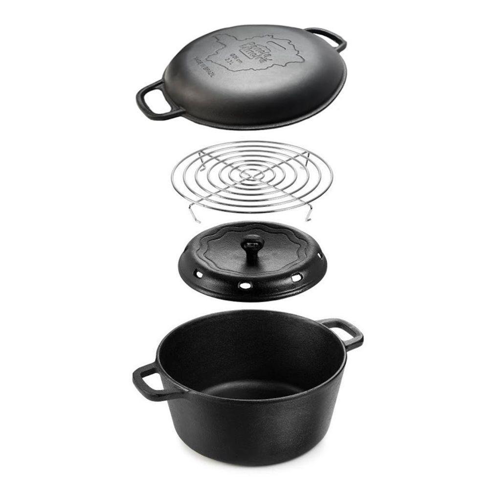 Panela Defumação Mg Ferro Fundido Panelamineira 28x16cm 8,2l - 2