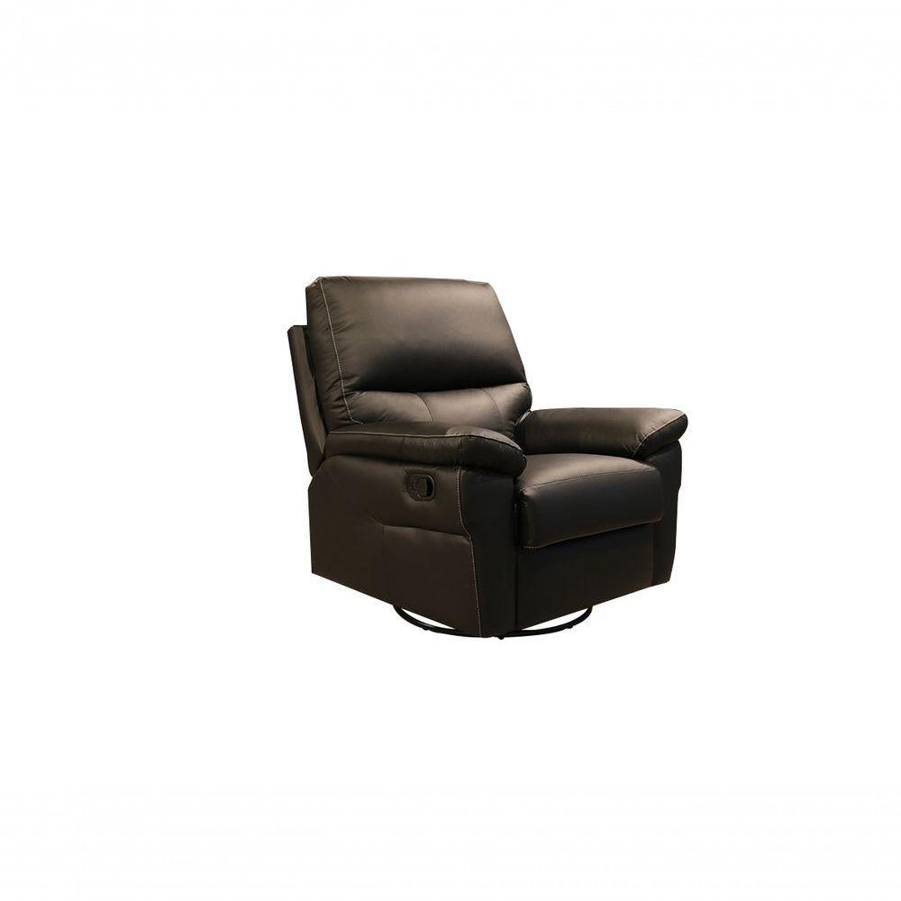 Poltrona Do Papai De Couro Imola Glider Mecânica Preto - 1