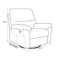 Poltrona Do Papai De Couro Imola Glider Mecânica Preto - 6