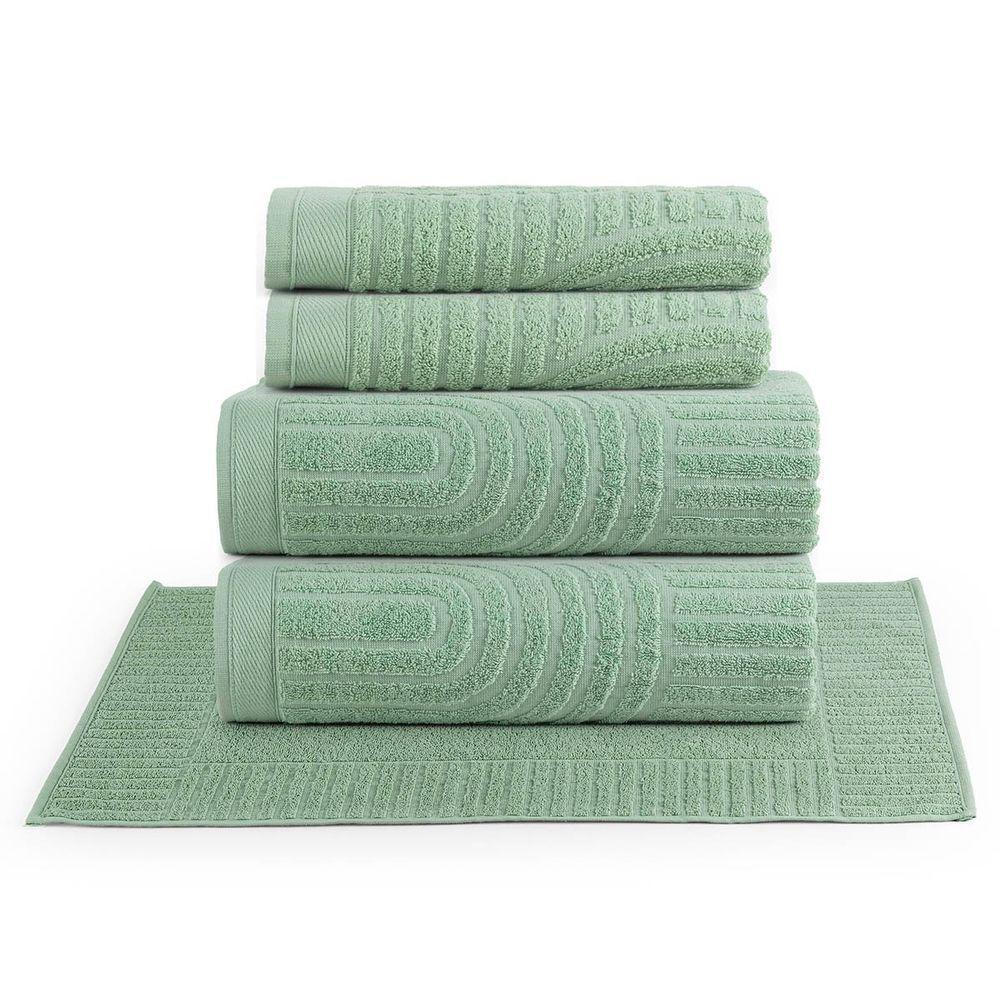 Jogo De Banho Dunna Toalhas Macias 100% Algodão Fio Penteado 5 Peças Verde Pistache - 1