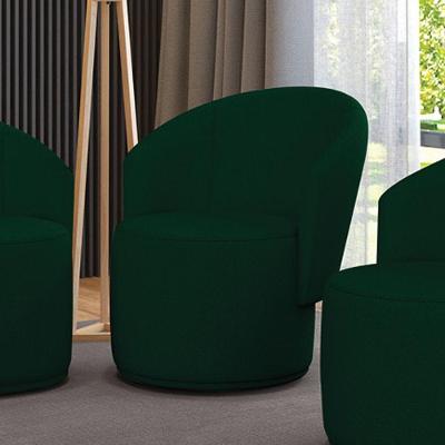 Poltrona Decorativa Orgânica Fixa Para Sala Malu Bouclê Verde M11 - D'rossi