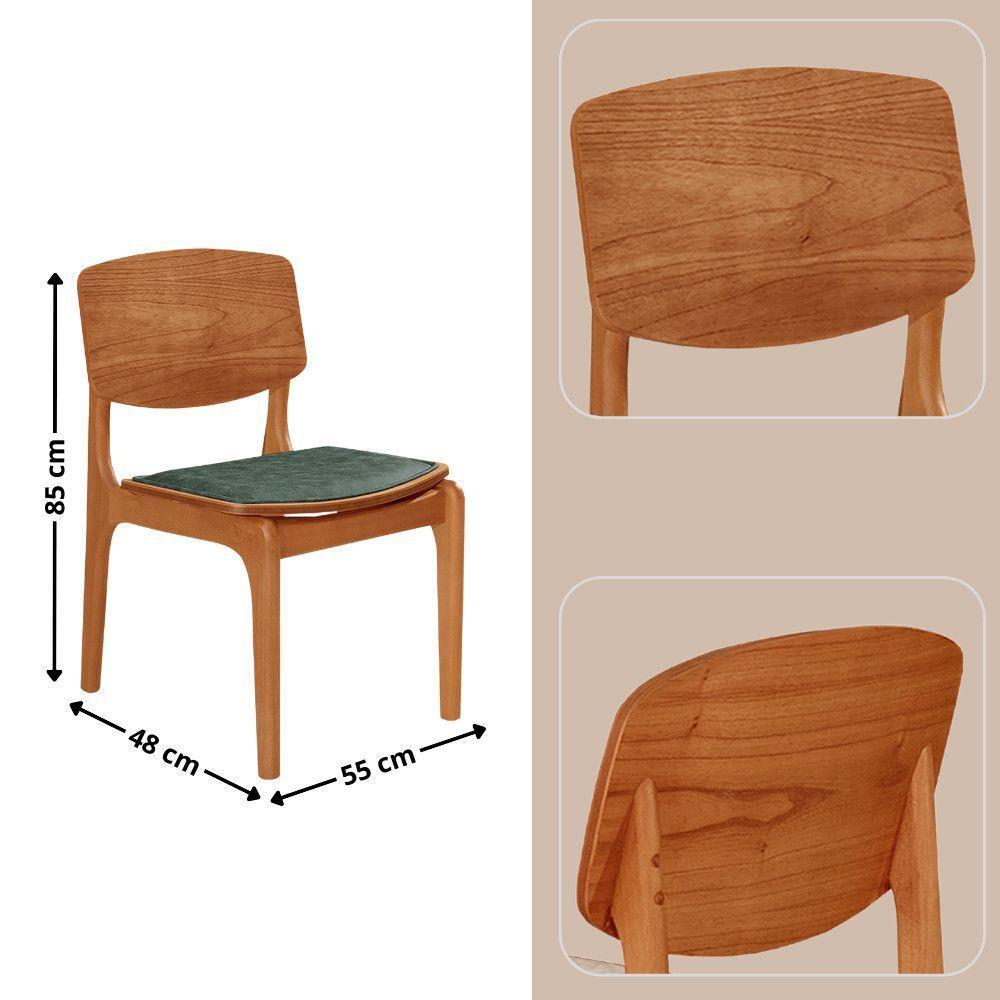 Conjunto Com 2 Cadeiras Malta Gold Moderna Mobília Jade/cinamomo Imbuia - 2