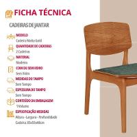 Conjunto Com 2 Cadeiras Malta Gold Moderna Mobília Jade/cinamomo Imbuia - 5