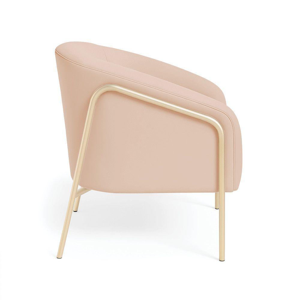 Poltrona Sala Industrial Alta Champanhe Kit 2 Stella Veludo D03 - D'rossi Rose - 6